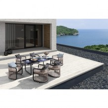 CITY Dining Set Ανθρακί Μπεζ c50386 CITY Dining Set Ανθρακί Μπεζ c50386
