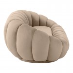 Καναπές Embrace pakoworld βελούδο σε μπεζ απόχρωση 180x105x65εκ c503860