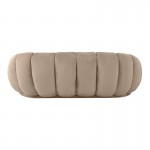 Καναπές Embrace pakoworld βελούδο σε μπεζ απόχρωση 180x105x65εκ c503860