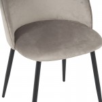 Καρέκλα Perch pakoworld βελούδο σε γκρι απόχρωση με μαύρα μεταλλικά πόδια 50x43x82εκ SET 2τμχ c503861