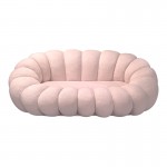 Καναπές Embrace pakoworld μπουκλέ ύφασμα σε ροζ απόχρωση 180x105x65εκ c503869