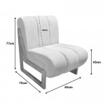 Πολυθρόνα Cocoon pakoworld ύφασμα σε λευκή -πόδια σε φυσική απόχρωση 65x75x77εκ c503870