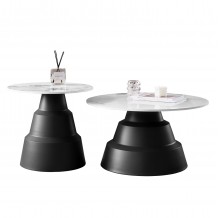 ΣΕΤ 2 ΤΡΑΠΕΖΙΑ ΣΑΛΟΝΙΟΥ LIDOX HM18306 02 SINTERED STONE TOP- SNOW WHITE ΧΡΩΜΑ Φ50 Φ70 c503871