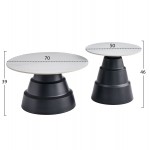 ΣΕΤ 2 ΤΡΑΠΕΖΙΑ ΣΑΛΟΝΙΟΥ LIDOX HM18306 02 SINTERED STONE TOP- SNOW WHITE ΧΡΩΜΑ Φ50 Φ70 c503871