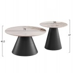 ΣΕΤ 2 ΤΡΑΠΕΖΙΑ ΣΑΛΟΝΙΟΥ RIDGE X HM18307 02 SINTERED STONE TOPS--ΒΑΣΕΙΣ ΜΑΥΡΕΣ Φ50 Φ70 c503874