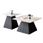 ΣΕΤ 2 ΤΡΑΠΕΖΙΑ ΣΑΛΟΝΙΟΥ QUBER X HM18311 02 SINTERED STONE ΤΕΤΡΑΓΩΝΟ--ΒΑΣΕΙΣ ΜΑΥΡΕΣ c503878