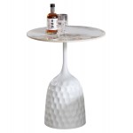 ΤΡΑΠΕΖΙ ΣΑΛΟΝΙΟΥ LONGSTEM HM18317 01 ΒΑΣΗ ΛΕΥΚΗ--SINTERED STONE CALACATA GOLD Φ50 c503880