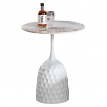 ΤΡΑΠΕΖΙ ΣΑΛΟΝΙΟΥ LONGSTEM HM18317 01 ΒΑΣΗ ΛΕΥΚΗ--SINTERED STONE CALACATA GOLD Φ50 c503880