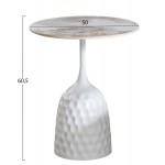 ΤΡΑΠΕΖΙ ΣΑΛΟΝΙΟΥ LONGSTEM HM18317 01 ΒΑΣΗ ΛΕΥΚΗ--SINTERED STONE CALACATA GOLD Φ50 c503880