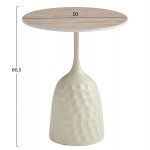 ΤΡΑΠΕΖΙ ΣΑΛΟΝΙΟΥ LONGSTEM HM18317 04 ΒΑΣΗ ΣΑΜΠΑΝΙ--ΚΕΡΑΜΙΚΟ TOP TRAVERTINE STONE Φ50 c503882