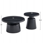 ΣΕΤ 2 ΤΡΑΠΕΖΙΑ ΣΑΛΟΝΙΟΥ RINKON2 HM18304 02 ΜΕΤΑΛΛΟ ΣΕ ΜΑΥΡΟ Φ50εκ Φ70εκ c503885