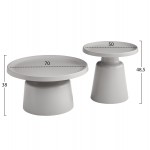 ΣΕΤ 2 ΤΡΑΠΕΖΙΑ ΣΑΛΟΝΙΟΥ RINKON2 HM18304 03 ΜΕΤΑΛΛΟ ΣΕ ΓΚΡΙ Φ50εκ Φ70εκ c503888