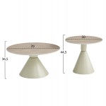 ΣΕΤ 2 ΤΡΑΠΕΖΙΑ ΣΑΛΟΝΙΟΥ JEN HM18305 04 ΜΕΤΑΛΛΟ ΣΑΜΠΑΝΙ-ΚΕΡΑΜΙΚΟ ΣΕ TRAVERTINE Φ50εκ Φ70εκ c503889