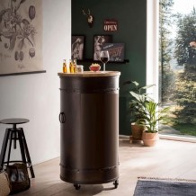 TANK ΤΡΑΠΕΖΙ BAR ΓΚΡΙ ΣΚΟΥΡΟ ΦΥΣΙΚΟ 65x65xH116cm c503898