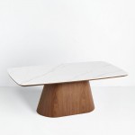 TOTEM COFFEE TABLE ΚΑΡΥΔΙ ΛΕΥΚΟ ΜΕ ΟΨΗ ΜΑΡΜΑΡΟΥ 120x60x42cm c503900