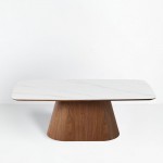 TOTEM COFFEE TABLE ΚΑΡΥΔΙ ΛΕΥΚΟ ΜΕ ΟΨΗ ΜΑΡΜΑΡΟΥ 120x60x42cm c503900