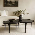 INK COFFEE TABLE SET 2ΤΕΜ ΜΑΥΡΟ 75x75x45 5cm c503905