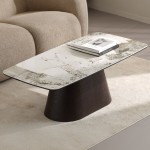 CANYON COFFEE TABLE ΚΑΦΕ BITTER ΛΕΥΚΟ ΜΕ ΟΨΗ ΜΑΡΜΑΡΟΥ 120x60x42cm c503910