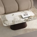 CANYON COFFEE TABLE ΚΑΦΕ BITTER ΛΕΥΚΟ ΜΕ ΟΨΗ ΜΑΡΜΑΡΟΥ 120x60x42cm c503910