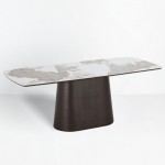 CANYON ΤΡΑΠΕΖΙ ΚΑΦΕ BITTER ΛΕΥΚΟ ΜΕ ΟΨΗ ΜΑΡΜΑΡΟΥ 200x90x76cm c503912