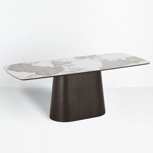 CANYON ΤΡΑΠΕΖΙ ΚΑΦΕ BITTER ΛΕΥΚΟ ΜΕ ΟΨΗ ΜΑΡΜΑΡΟΥ 200x90x76cm c503912