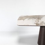 CANYON ΤΡΑΠΕΖΙ ΚΑΦΕ BITTER ΛΕΥΚΟ ΜΕ ΟΨΗ ΜΑΡΜΑΡΟΥ 200x90x76cm c503912