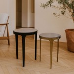 STICKS SIDE TABLE SET 2ΤΕΜ ΛΕΥΚΟ ΜΑΥΡΟ ΧΡΥΣΟ 37x37x54 5cm c503916