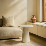 TOLEDO SIDE TABLE ΛΕΥΚΟ ΜΕ PATTERN 40x40x51cm c503918