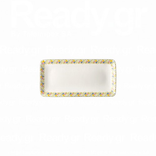 Πιατέλα ορθογώνια πορσελάνης 21x10cm σειρά Jardin LUKANDA Σετ 6 c503934