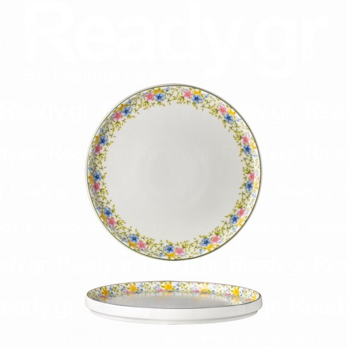 Πιάτο πορσελάνης με κάθετο χείλος step Φ22cm σειρά Jardin LUKANDA Σετ 6 c503937