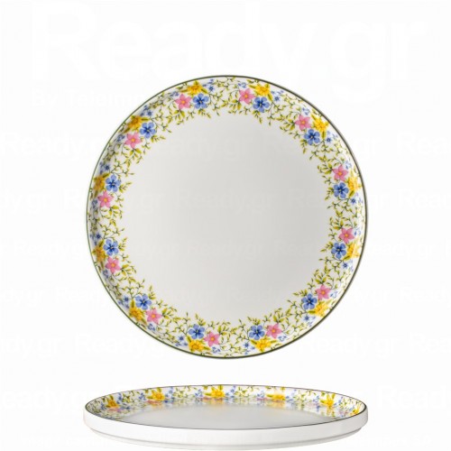 Πιάτο πορσελάνης με κάθετο χείλος step Φ27cm σειρά Jardin LUKANDA Σετ 6 c503938