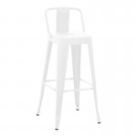 Σκαμπό μπαρ με πλάτη Utopia pakoworld μέταλλο σε λευκή ματ απόχρωση 42x42x97εκ c504026