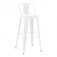 Σκαμπό μπαρ με πλάτη Utopia pakoworld μέταλλο σε λευκή ματ απόχρωση 42x42x97εκ c504026