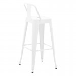 Σκαμπό μπαρ με πλάτη Utopia pakoworld μέταλλο σε λευκή ματ απόχρωση 42x42x97εκ c504026