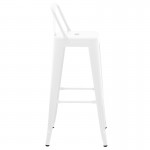 Σκαμπό μπαρ με πλάτη Utopia pakoworld μέταλλο σε λευκή ματ απόχρωση 42x42x97εκ c504026