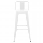 Σκαμπό μπαρ με πλάτη Utopia pakoworld μέταλλο σε λευκή ματ απόχρωση 42x42x97εκ c504026