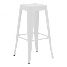 Σκαμπό μπαρ Utopia pakoworld μέταλλο σε λευκή ματ απόχρωση 42x42x76εκ c504028