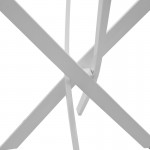 Τραπέζι Antoro pakoworld γυαλί και μεταλλικά πόδια σε λευκή απόχρωση Φ100x75εκ c504037