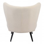 Πολυθρόνα Nagreta pakoworld κρεμ ύφασμα με μεταλλικό πόδι σε μαύρη απόχρωση 77x73x74εκ c504073