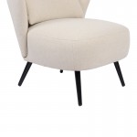 Πολυθρόνα Nagreta pakoworld κρεμ ύφασμα με μεταλλικό πόδι σε μαύρη απόχρωση 77x73x74εκ c504073