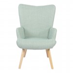 Πολυθρόνα-μπερζέρα Gerlina pakoworld μέντα ύφασμα με πόδι σε φυσική απόχρωση 71x64x94εκ c504082