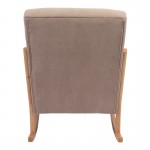 Κουνιστή πολυθρόνα Edeldy pakoworld γκρι-μπεζ ύφασμα με πόδι σε φυσική απόχρωση 102x66x99εκ c504085