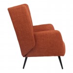 Πολυθρόνα Mareta pakoworld terracotta ύφασμα με πόδι σε μαύρη απόχρωση 83x80x99εκ c504086