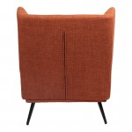 Πολυθρόνα Mareta pakoworld terracotta ύφασμα με πόδι σε μαύρη απόχρωση 83x80x99εκ c504086