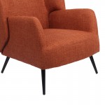 Πολυθρόνα Mareta pakoworld terracotta ύφασμα με πόδι σε μαύρη απόχρωση 83x80x99εκ c504086