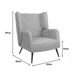 Πολυθρόνα Mareta pakoworld terracotta ύφασμα με πόδι σε μαύρη απόχρωση 83x80x99εκ c504086