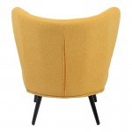 Πολυθρόνα Nagreta pakoworld κίτρινο ύφασμα με μεταλλικό πόδι σε μαύρη απόχρωση 77x73x74εκ c504090