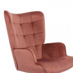 Πολυθρόνα-μπερζέρα Lobima pakoworld περιστρεφόμενη σάπιο μήλο βελούδο με βάση σε μαύρη απόχρωση 71x68x104εκ c504094