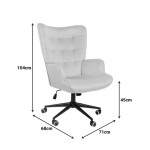 Πολυθρόνα-μπερζέρα Lobima pakoworld περιστρεφόμενη σάπιο μήλο βελούδο με βάση σε μαύρη απόχρωση 71x68x104εκ c504094