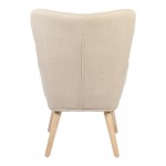 Πολυθρόνα-μπερζέρα Gerlina pakoworld κρεμ ύφασμα με πόδι σε φυσική απόχρωση 71x64x94εκ c504095